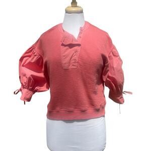 ULLA JOHNSON  3/4 Puff Sleeve Sweater Blouse